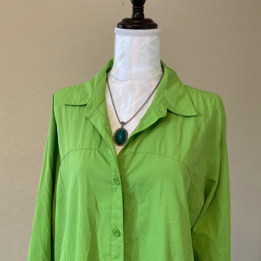 White Sierra Womens 1X Green Long Sleeve Fishing Shirt Lightweight Performance - Picture 2 of 7